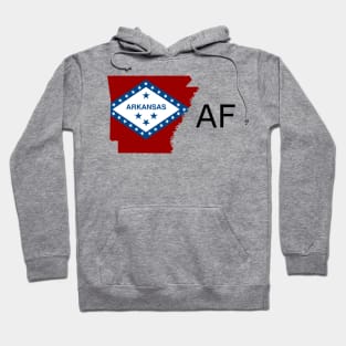 Arkansas Flag State Outline AF (black) Hoodie